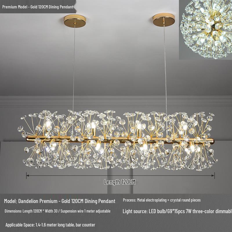 Modern Crystal Dandelion Chandelier for Living Room, Bedroom, or Dining Room - 2025 Style