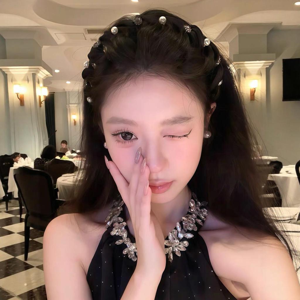 Korean Pearl Rhinestone Non-Slip Headband with Teeth - 2026 High Skull Design