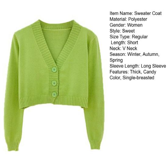 Dámský svetr Kabát s výstřihem do V Dlouhé rukávy Jednobarevné Jednořadý cardigan zateplený pletený střih jedné velikosti Dámský jarní svetr Dámské oblečení