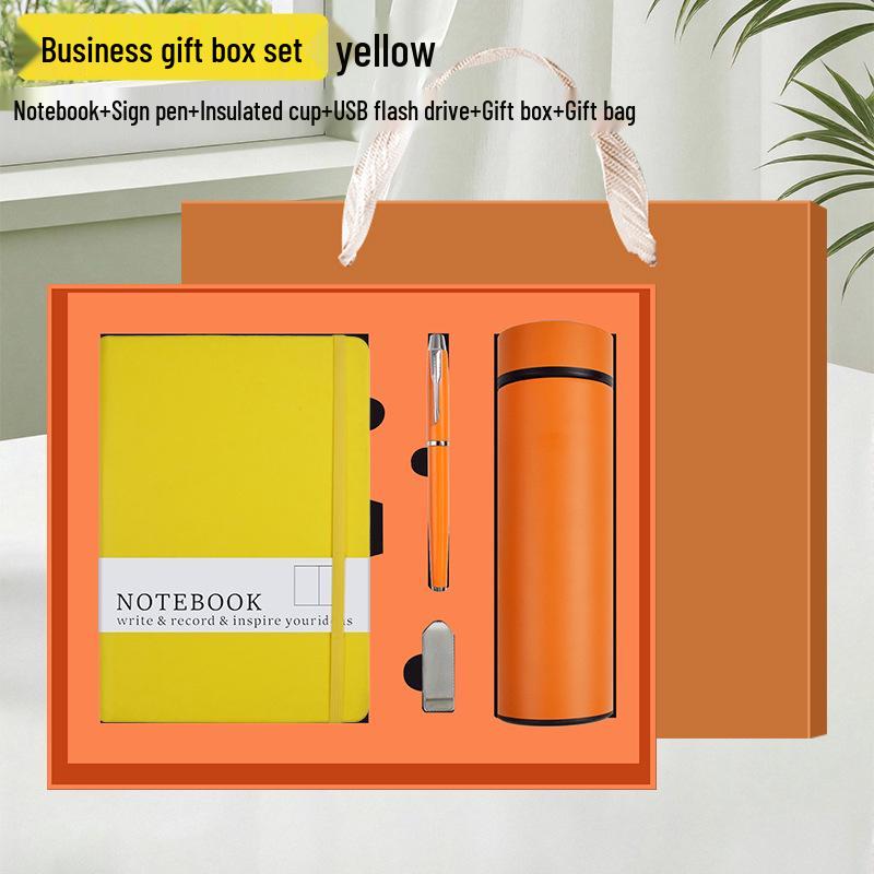High-End Business Gift Set: Notebook & Insulated Cup Memento for Client Events