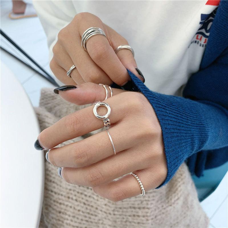 Stunning Korean S925 Sterling Silver Ring With Open Adjustable Size For Women