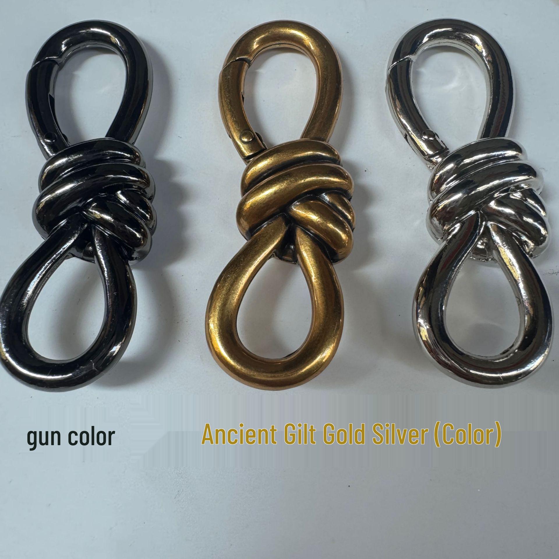 Высококачественный металлический брелок-карабин  Восьмерка  с подвеской из узловатой веревки 75x26