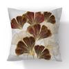 45X45Cm Single Pillow Case Ginkgo Leaf Printed Peach Skin Velvet Pillow Case with Green Gold Leaf Home Sofa Decoration Cushion Cover Cushion Cover
