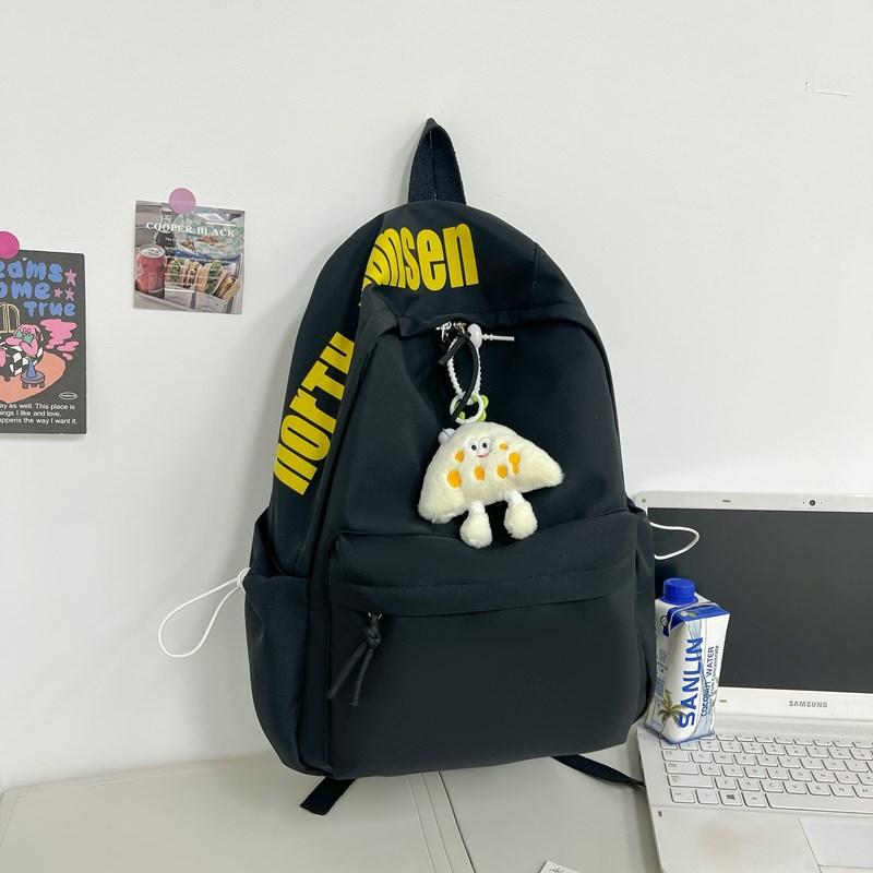 School Bag, School Bag, Male and Female Students Fashion Backpack, Large Capacity Simple Nylon Shoulder Bag, Small Fresh High School Backpack Tide