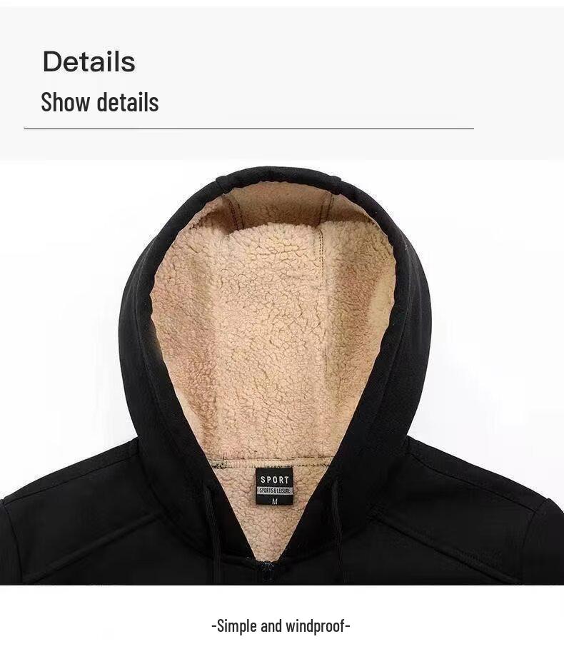 Herbst Herren Steppjacke & Fleece-Hoodie Set