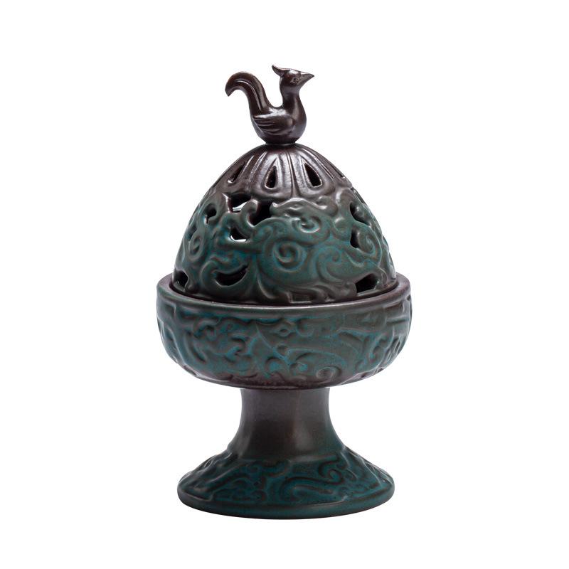Ceramic Kiln Change Boshan Stove Household Indoor Antique Plate Incense Stove Zen Tea Ceremony Incense Oven Furnishing