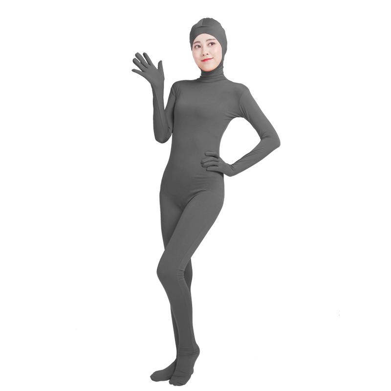 Mono de lycra de cuerpo entero con cara abierta para cosplay de actuación en escenario de anime