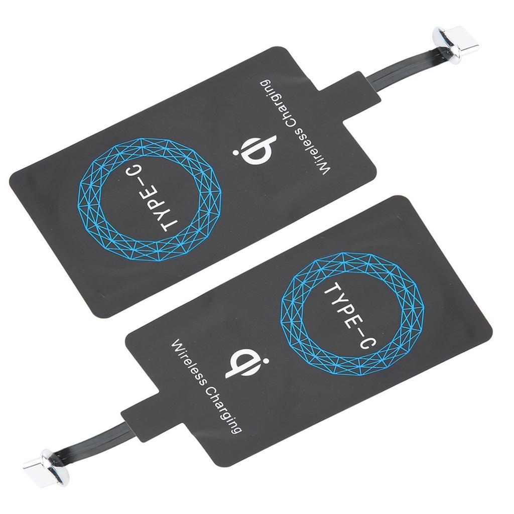 Adaptador Carregador Sem Fio Tipo C 2 Peças Receptor de Carregamento Portátil para Celular Tipo C