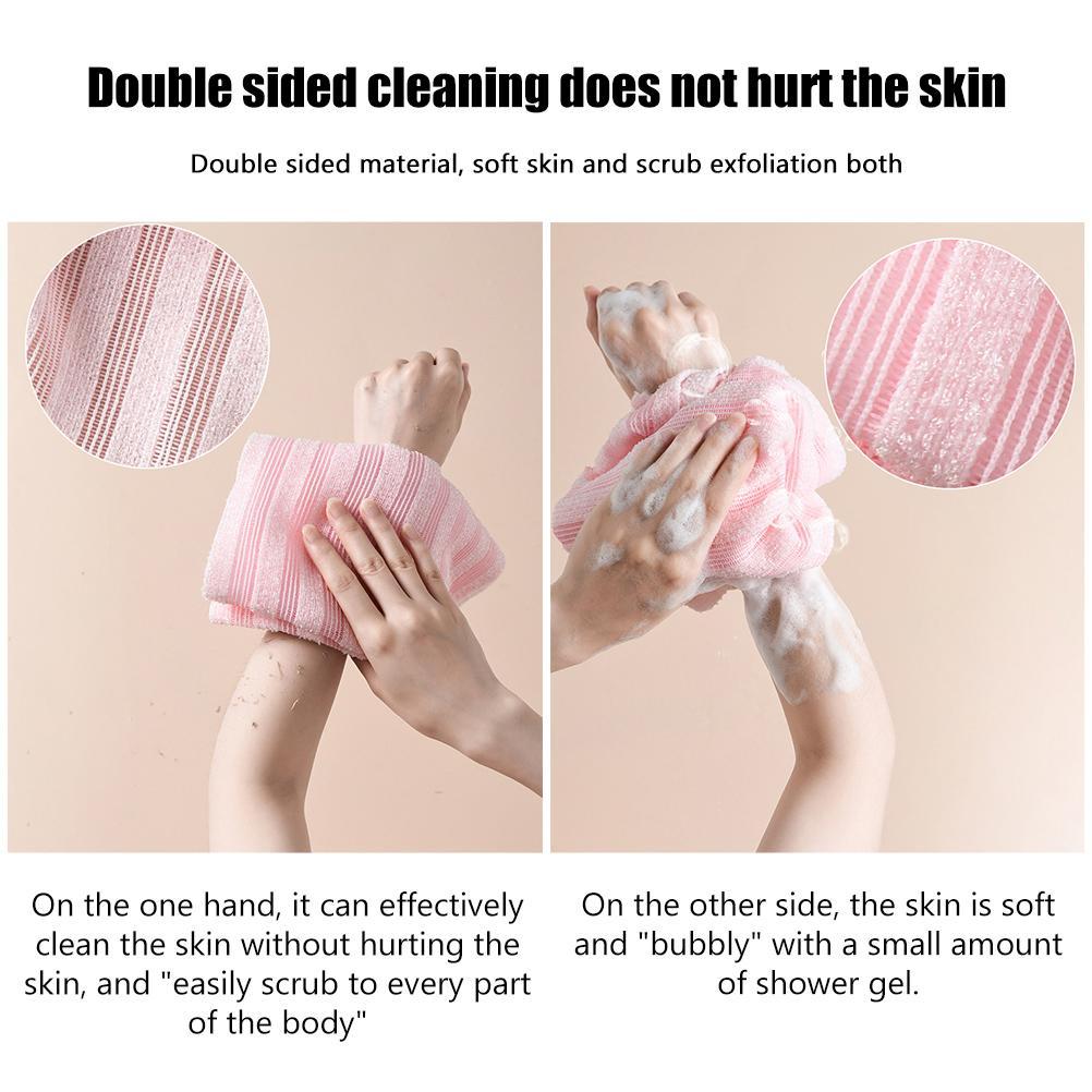 Exfoliating Back Scrubber Exfoliating Body Brush Back Washer Back Scrubber Towel for Shower