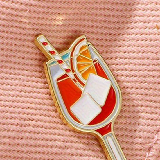 Women Brooch Enamel Beverage Design Lapel Pin Non-Slip Buckle Scarf Badge Sweaters Collars Hats Bags Coats Accessories