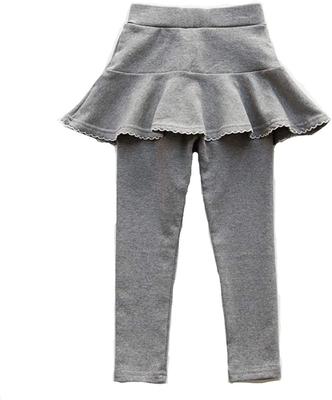 Honey Baby Girls' Leggings with Tights and Skirt, Sizes 100, 110, 120, 130, and 140cm (Gray 1)