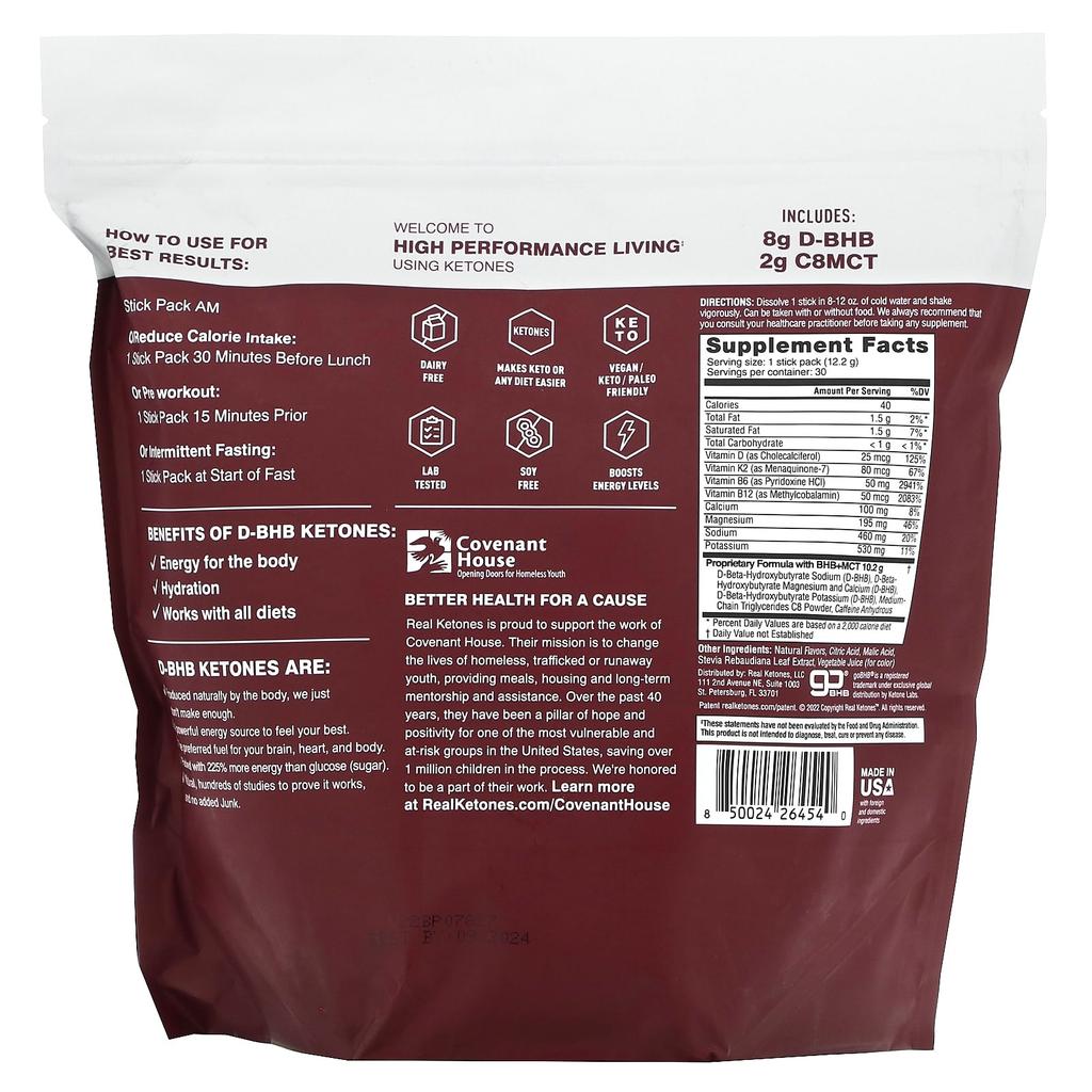 Elevate, Caffeine Blended Mixed Berry, Drink Mix 30 Packets, 12.2G (0.43Oz) Each