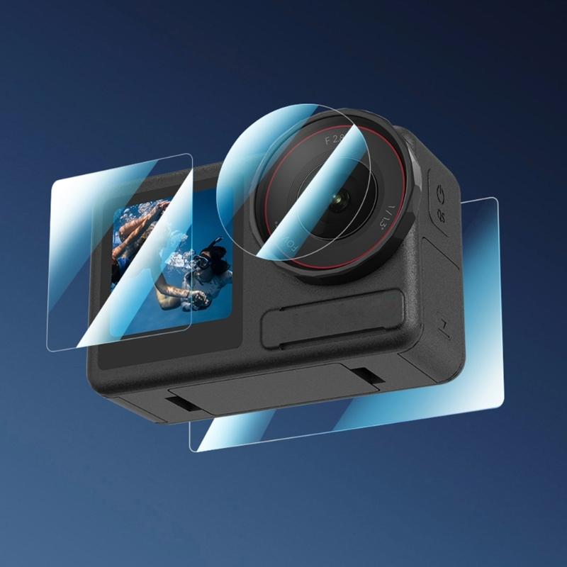 Full Coverage Tempered Glass for Action 5Pro Camera Scratch Resistant and FingerprintProof Screen Film Screen Shield