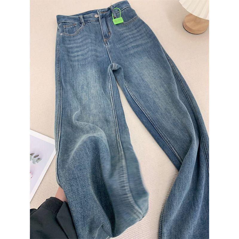Jeans da Donna Invernali 2025, Vita Alta, Vestibilità Aderente, Foderati in Pile, Denim Spesso, Gamba Dritta, Casual, Versatili, Modellanti, Gamba Larga.