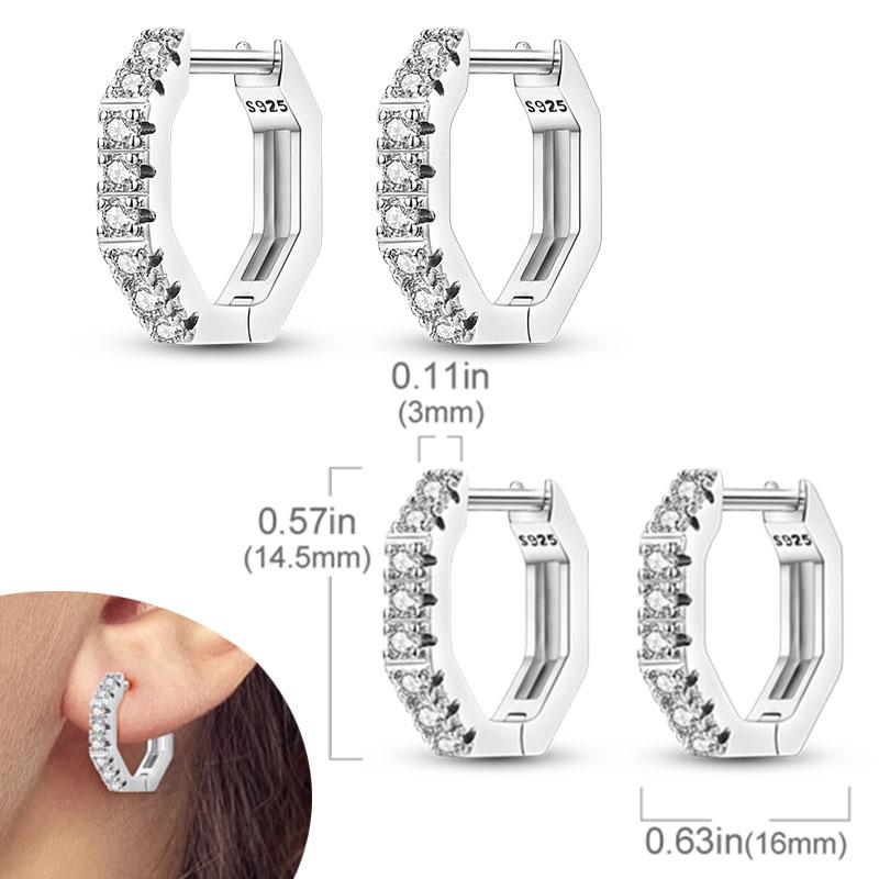 Original 925 Silver Hoops Earrings Zircon Pave Colourful Hoop Earrings For Women Fashion Jewelry Gift