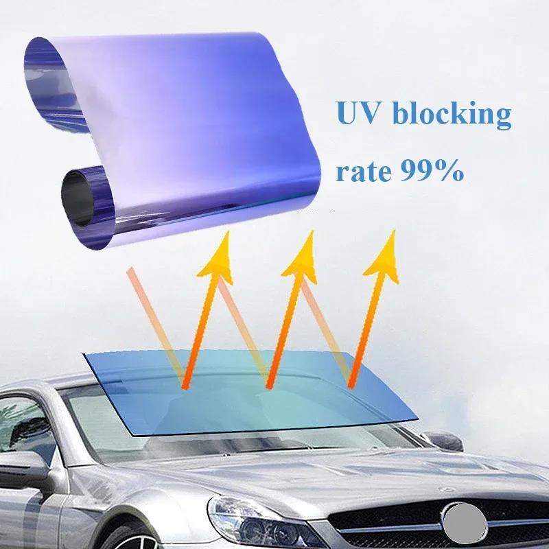 20X150cm Car Sun Shade Tint Film For Auto Front Windshield Vinyl Sun Protection Glass Sticker Heat Insulation Windows Films Tool