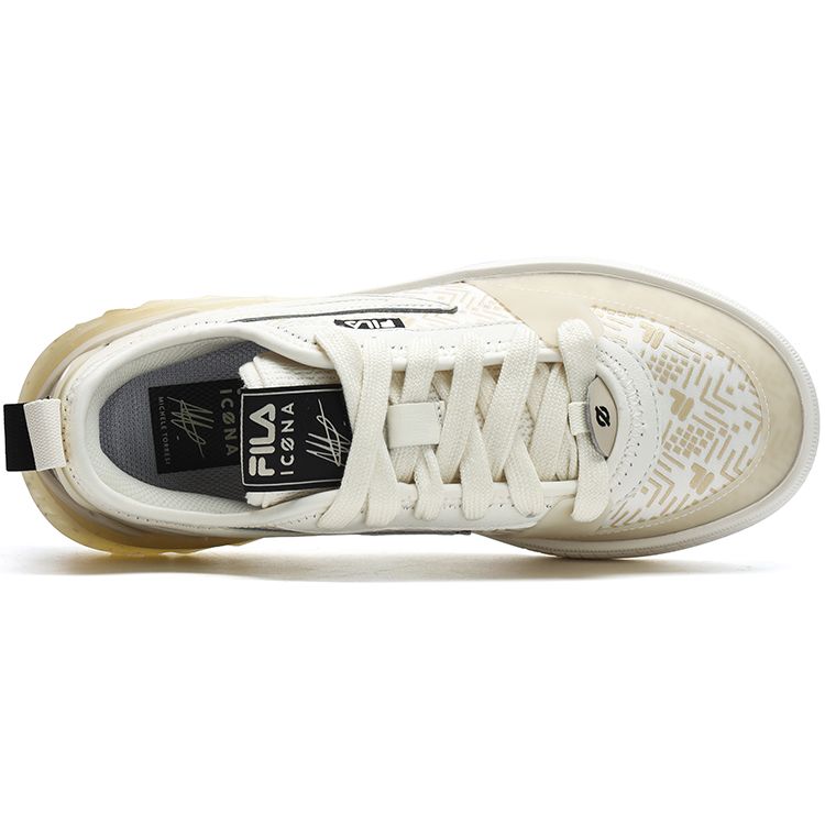 FILA Mixa Fabric Top Layer Cowhide TPU Fashion Trend Versatile Low-Top Sneakers Women sneakers White F12W313201FSP