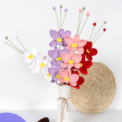 Urocze szydełkowe kwiaty Phalaenopsis, dziergane kwiaty, sztuczna roślina, dekoracja stołu, dekoracja ślubna, prezent dla przyjaciół