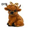 Highland Cow Ornament Resin Highland Cow Statue with Polka-Dot Bow Table Highland Cattle Sculpture for Home Farmhouse Tiered Tray Decor Cow Lovers