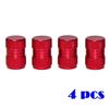 4x Red Aluminium Dust Cap Car Wheel Tyre Air Valve Stems Caps Cover Accessories