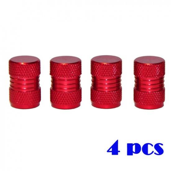 4x Red Aluminium Dust Cap Car Wheel Tyre Air Valve Stems Caps Cover Accessories
