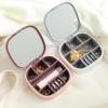 Compact Multi-Function Jewelry Storage Box with Mirror for Earrings and Bracelets