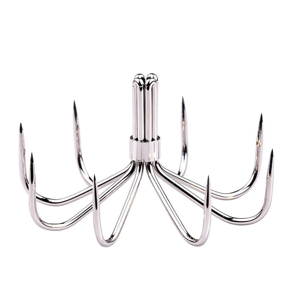 10pcs Pack Stainless Steel Squid Fishing Hooks 12 Claws Umbrella Needle Hooks  Octopus Lure Making