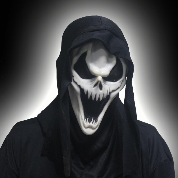 

New fang-shaped needle fabric hooded horror mask for Halloween, adult ghost face special effects, Halloween limited edition Average Size