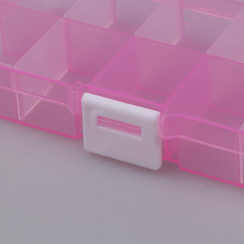 1-Pack Clear Plastic Adjustable Jewelry Storage Box Case Craft Organizer Beads