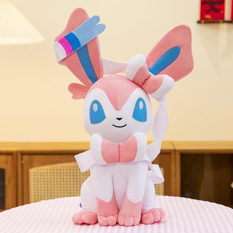 75CM Big Size Pokemon Sitting Sylveon Plushies Cartoon Anime Stuffed Comfortable Soft Doll Bolster Decorate Cushion Holiday Gift