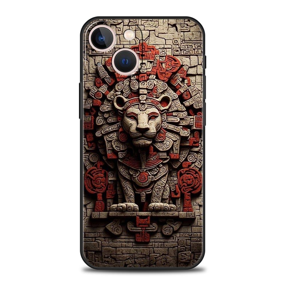 Vintage Totem Painting Phone Case Cover for iPhone 17 16 15 14 13 12 Pro Max 11 Pro Max 17 AIR Plus Shockproof Soft TPU Shell