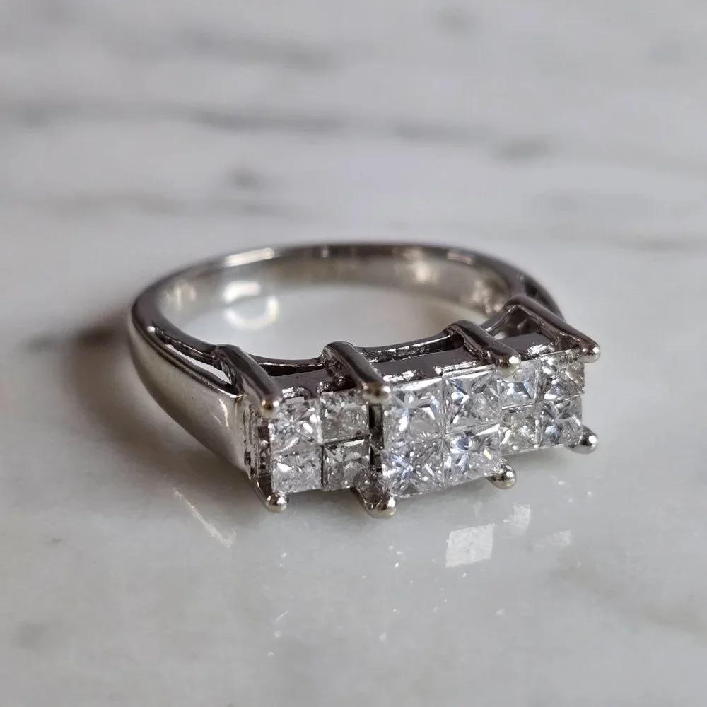 New Design Shiny Square Zircon Ring for Women, 925 Silver Plated Fashion Jewelry, Ideal Anniversary Gift & Daily Wear