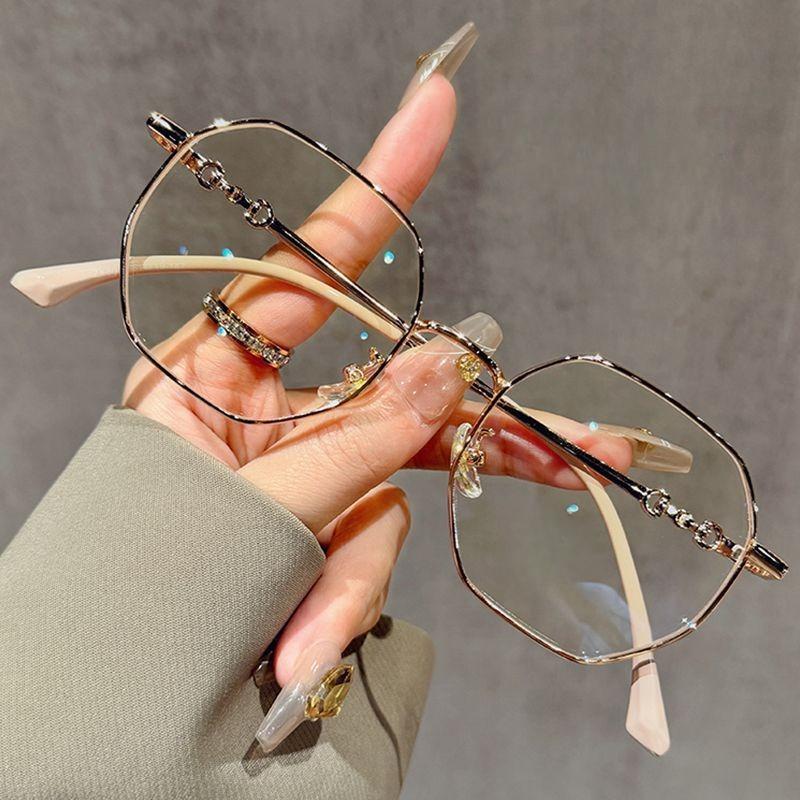 Fashion Polygon Frame Myopia Glasses Classic Vintage Anti-blue Light Eyeglasses Women Men Minus Diopter Eyewear