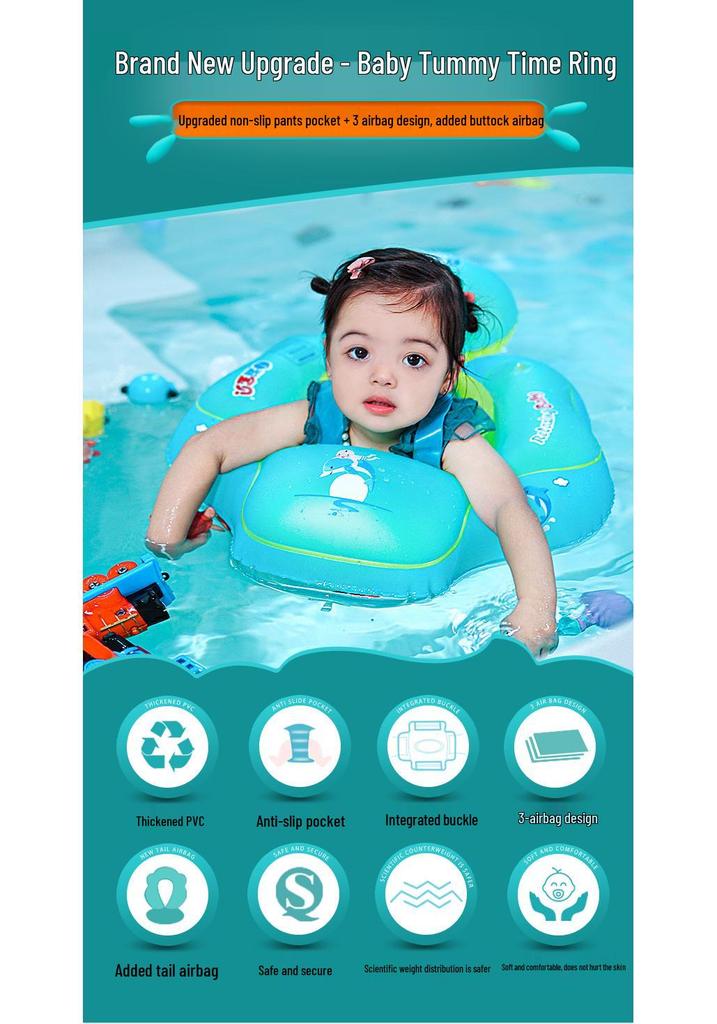 Anti-Flip Baby Swimming Ring: Armpit Floater for 0-3 Year Olds