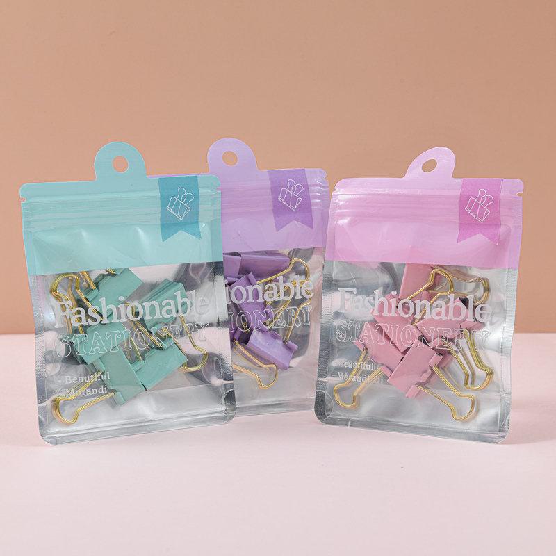 New Macaron Color Office Suit: High-Value, Labor-Saving Binding and Paper Clip Set with Long Tail Design