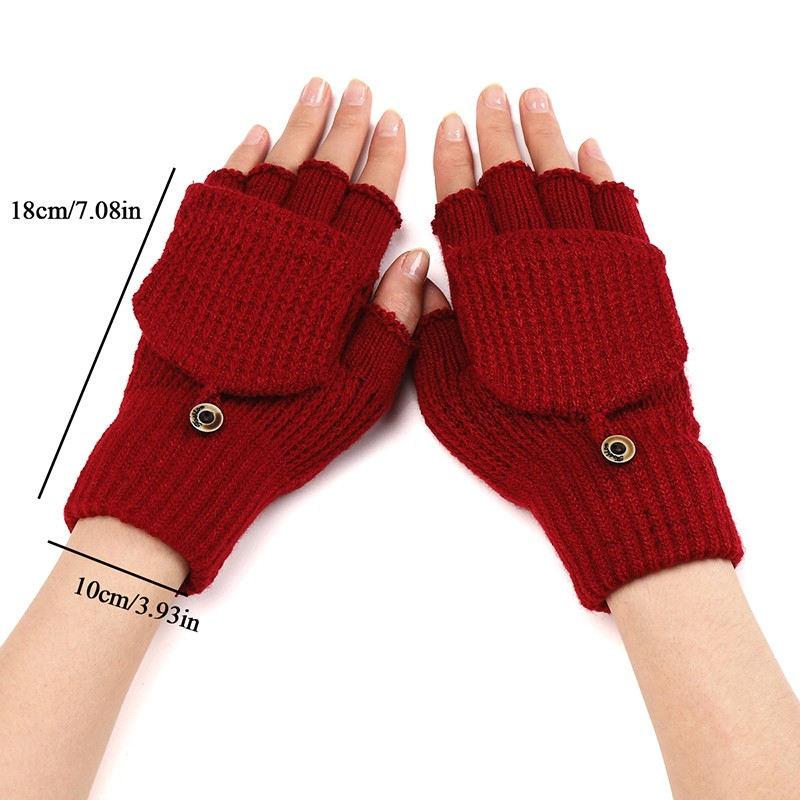 Fingerless Mittens Knitted Gloves Warm