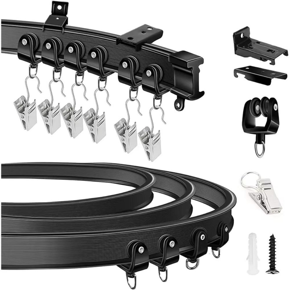 U-shaped Curtain Track Flexible Bendable Curtain Slide Curtain Rail Ceiling Wall Mount