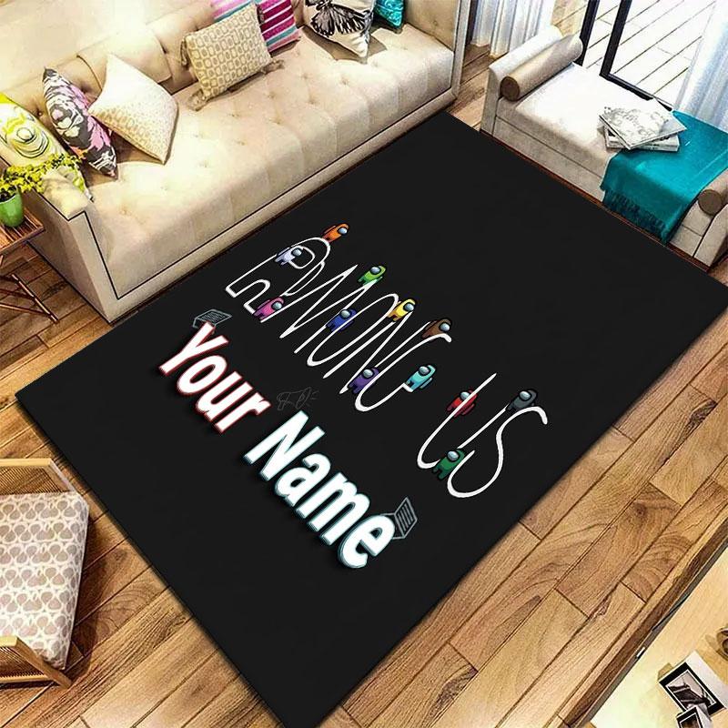 Among Us Custom Name Carpet Rug for Living Room Bedroom Home Sofa Decoration,Kids play Non-slip Floor Mat