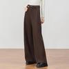 Women's High-End Wool Tweed Wide-Leg Pants - Winter 2025 New Thick Style, Loose Slimming, Center Crease, Casual and Straight.