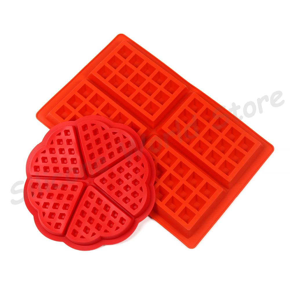 Silicone World Square Round Waffle Silicone Molds Cake Mold DIY Waffle Bakeware Baking Mold Pancake Baking Tray Kitchen Tools