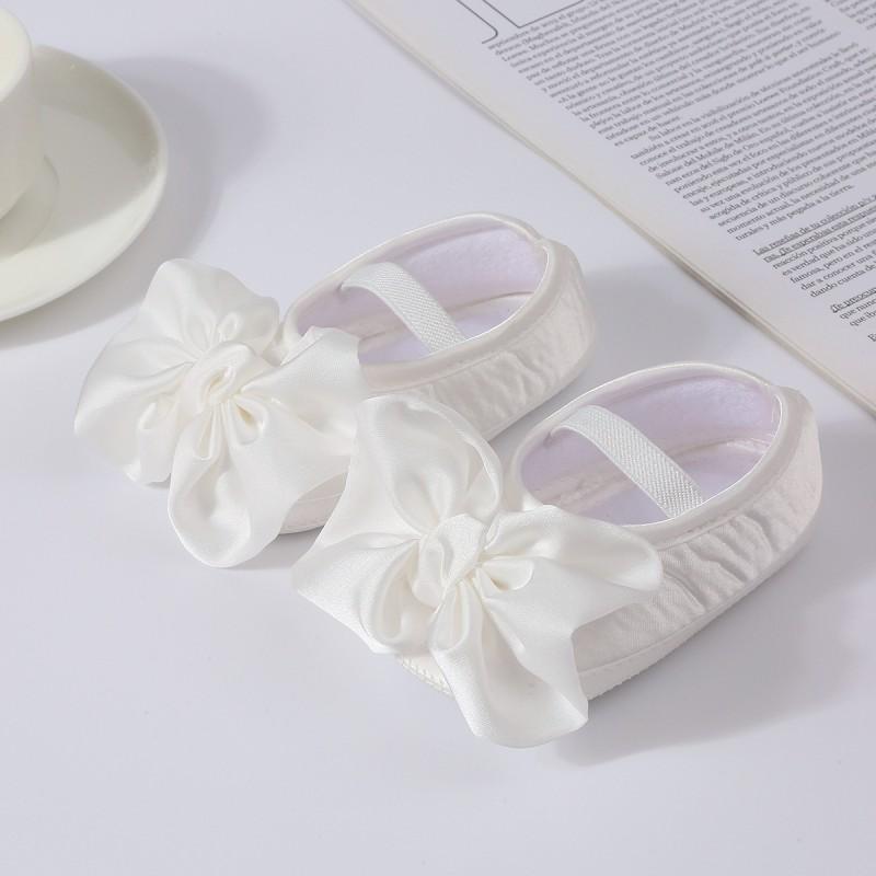 Infant Shoes Baby Bowknot Decoration Princess Shoes Solid Color Kids Shoes For 0-1 Year