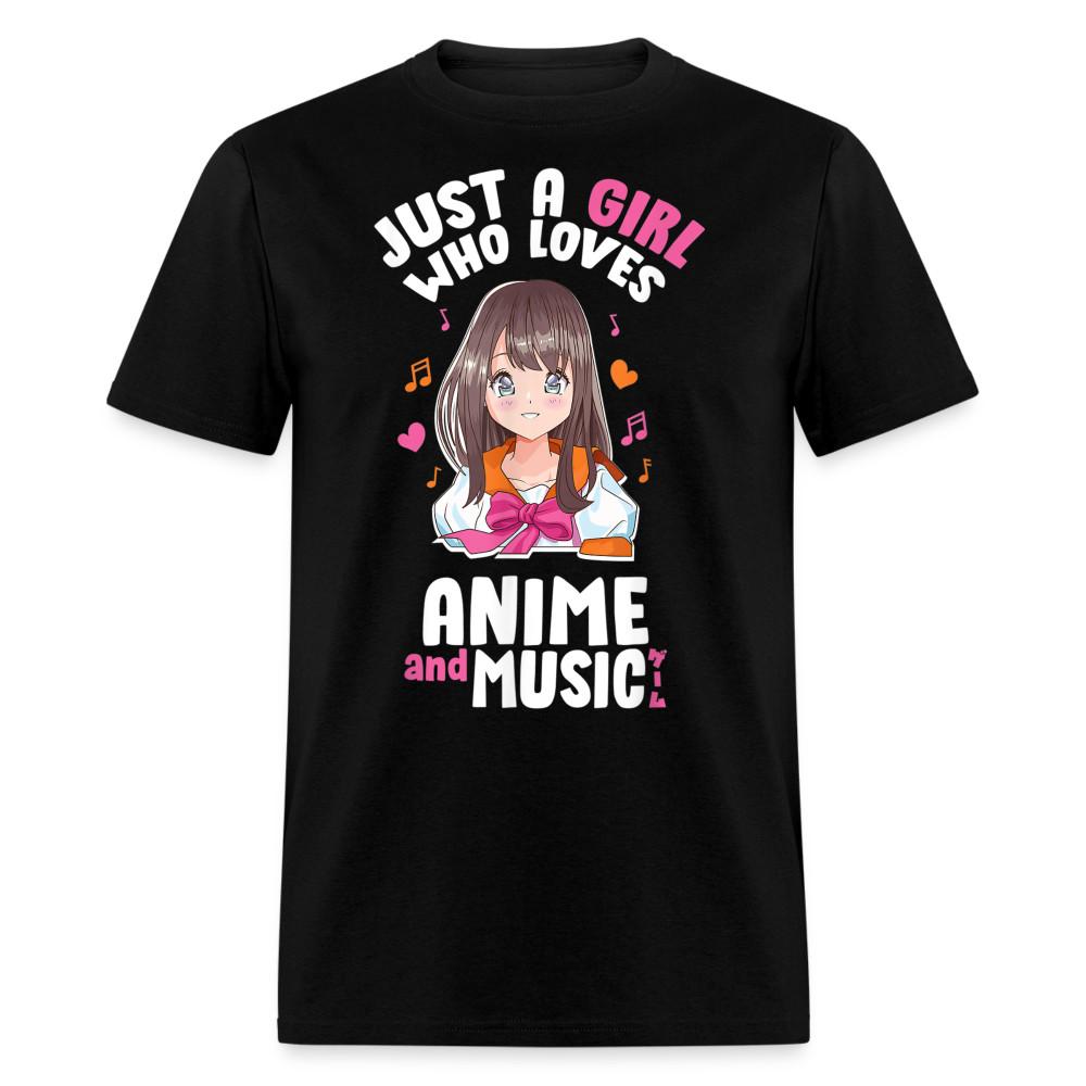 

Just a Girl Who Loves Anime and music shirt Cute Beautiful Anime Lovers T-Shirt 2XL