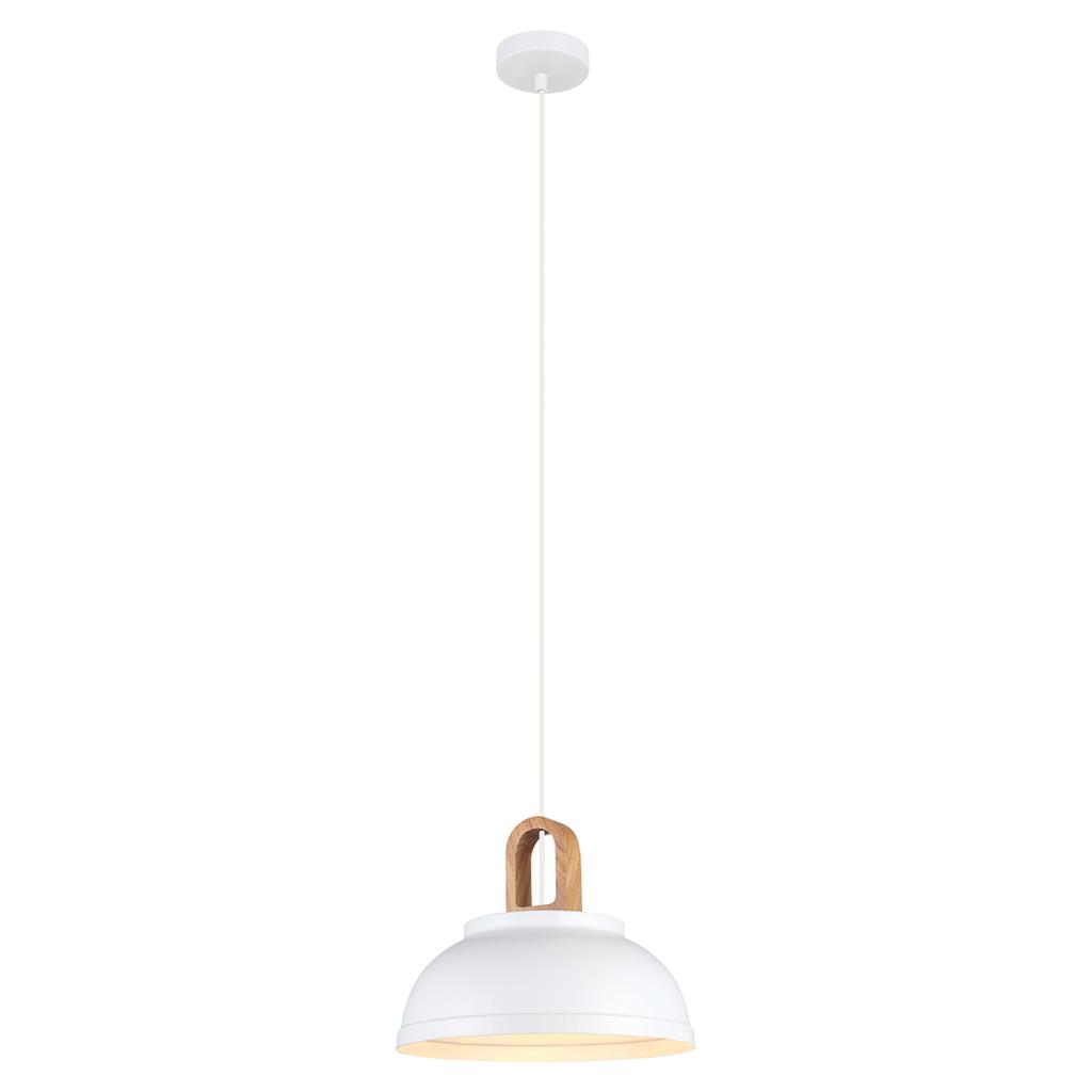 Lampa Wisząca Danito 1 E27 Biały Wood Italux Mdm3153/1M W