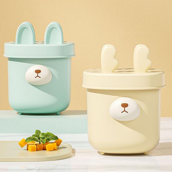 Ice Cream Mold Cute Bear Popsicle Molds BPA-Free Food-Grade Plastic Ice Pop Mold for Homemade Ice Cream Chocolates Candies