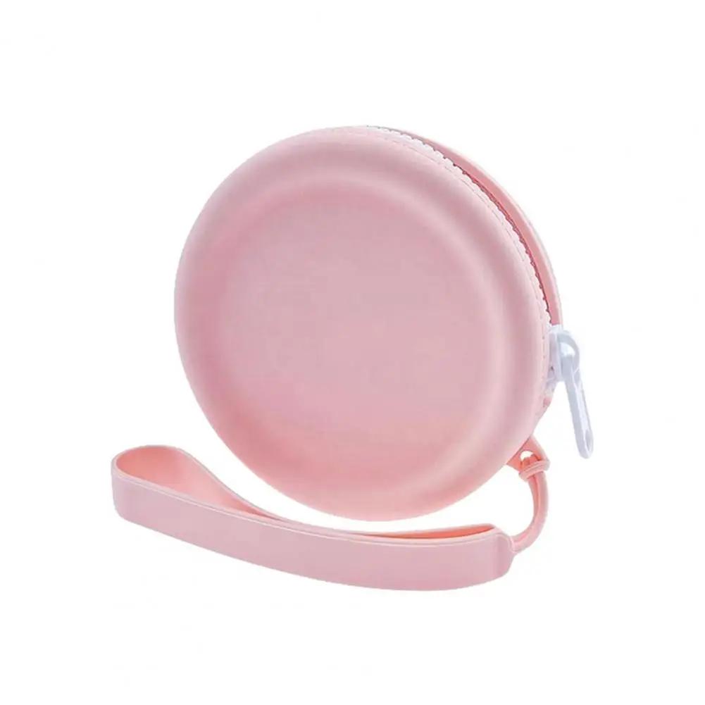 

Pet treat pouch dog training pouch silicone dog treat pouch set with carabiner round zipper snack closure bag for kids pets розовый