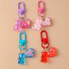Cute Resin Simulation 3D Bear Keychain Love Heart Keyring for Women Girls Handbag Pendant DIY Key Holder Jewelry Gift