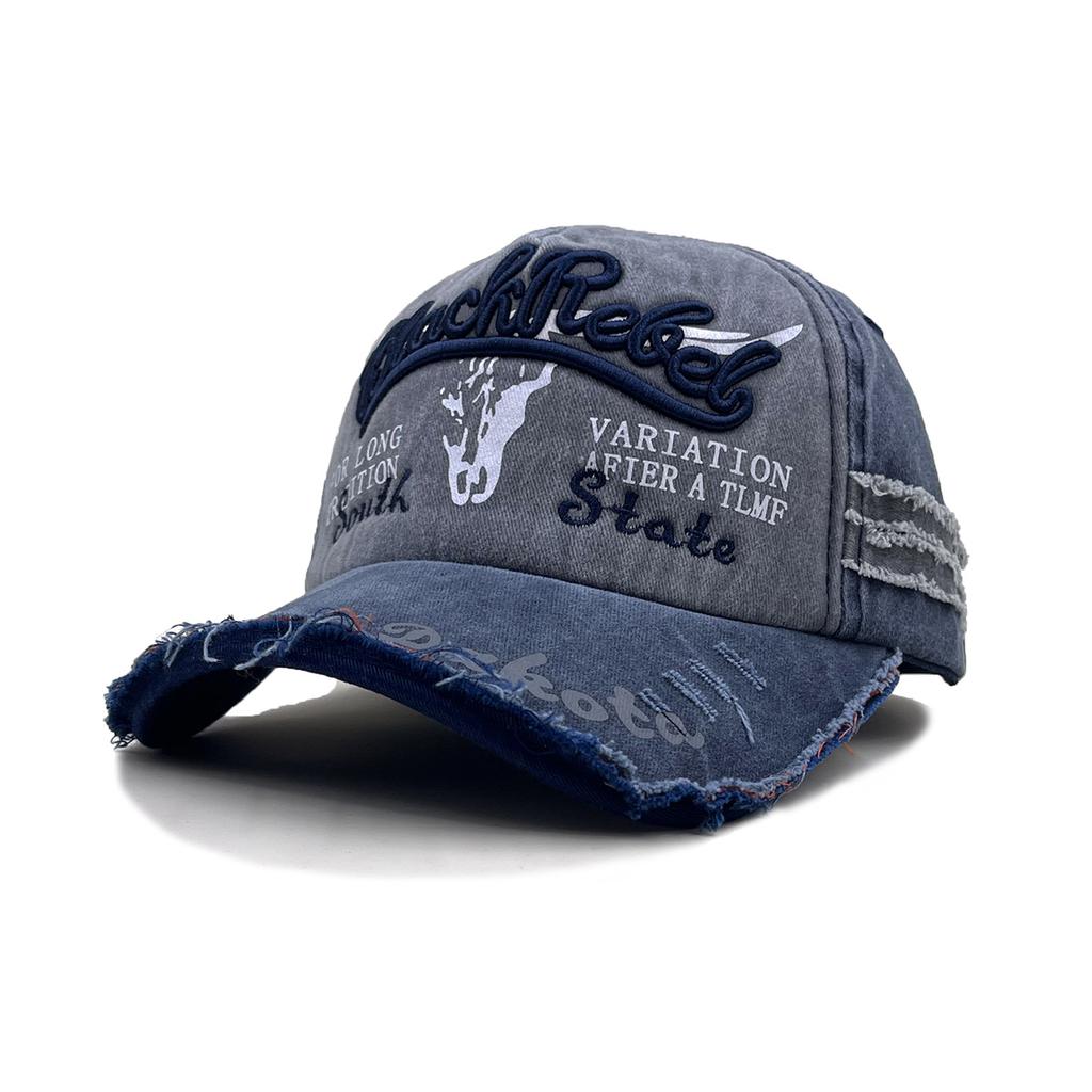 Women'S Washed Hat, Spring And Autumn Washed Bullhead Baseball Cap, Men'S Trendy Casual Embroidered Baseball Cap
