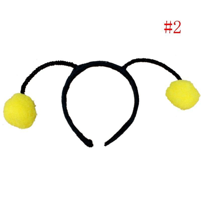 Kids Elf Ladybug Bee Furry Pom Ball Headband Hair Hoop Cosplay Costume Headwear Hair Clips for Girls Korean Accessories Headwear