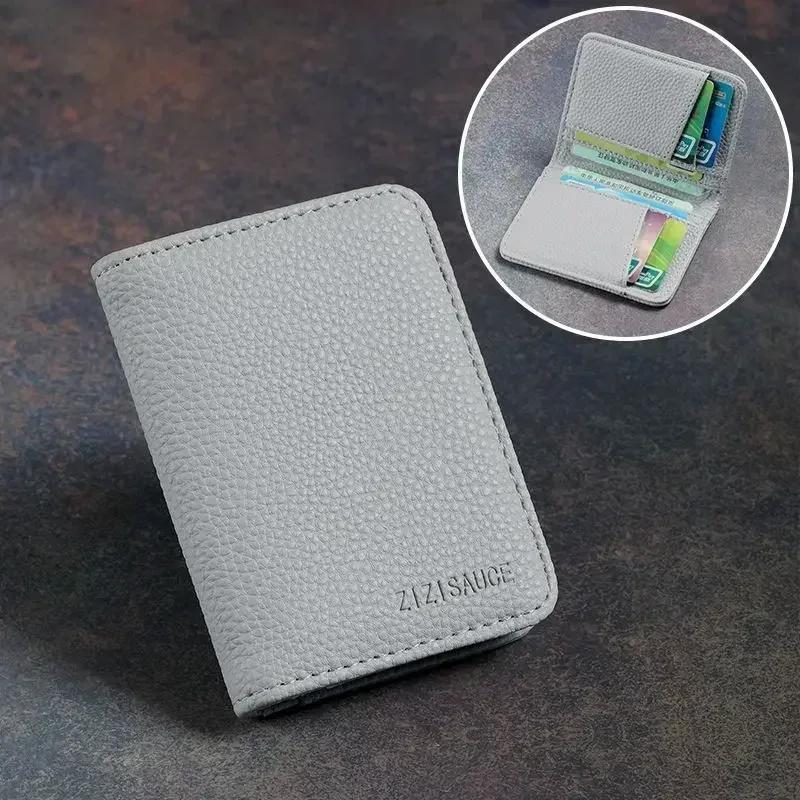 Classic Designer PU Leather Slim Wallet for Men Women Short Simple Fashionable Thin Credit Card Holder Coin Purse Small Bag