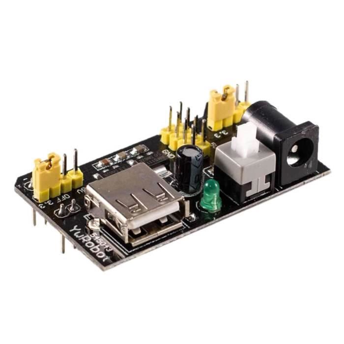 Module d'alimentation 3.3V - 5V de l'adaptateur d'alimentation d'alimentation de planche à pain MB102 pour Arduino